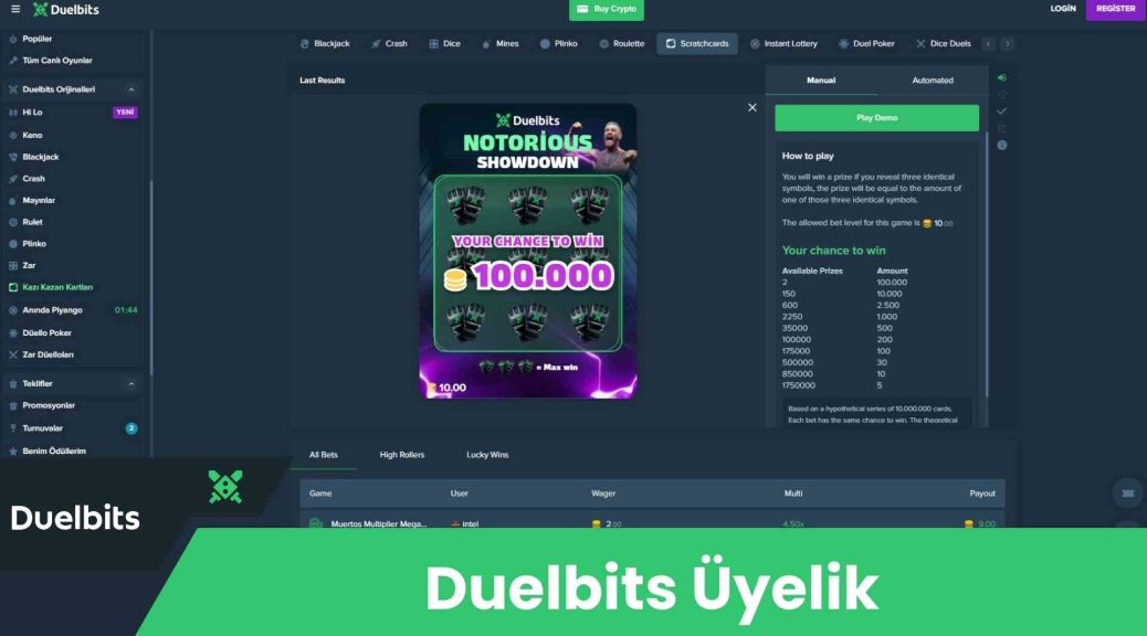 Duelbits Üyelik